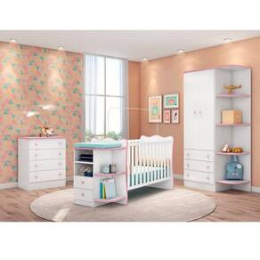 Jogo de Quarto Infantil Completo Nuvem com Guarda Roupa 4 Portas, Cômoda 1  Porta e Berço 2 em 1 Branco - Phoenix Baby - Quarto Completo - Magazine  Luiza