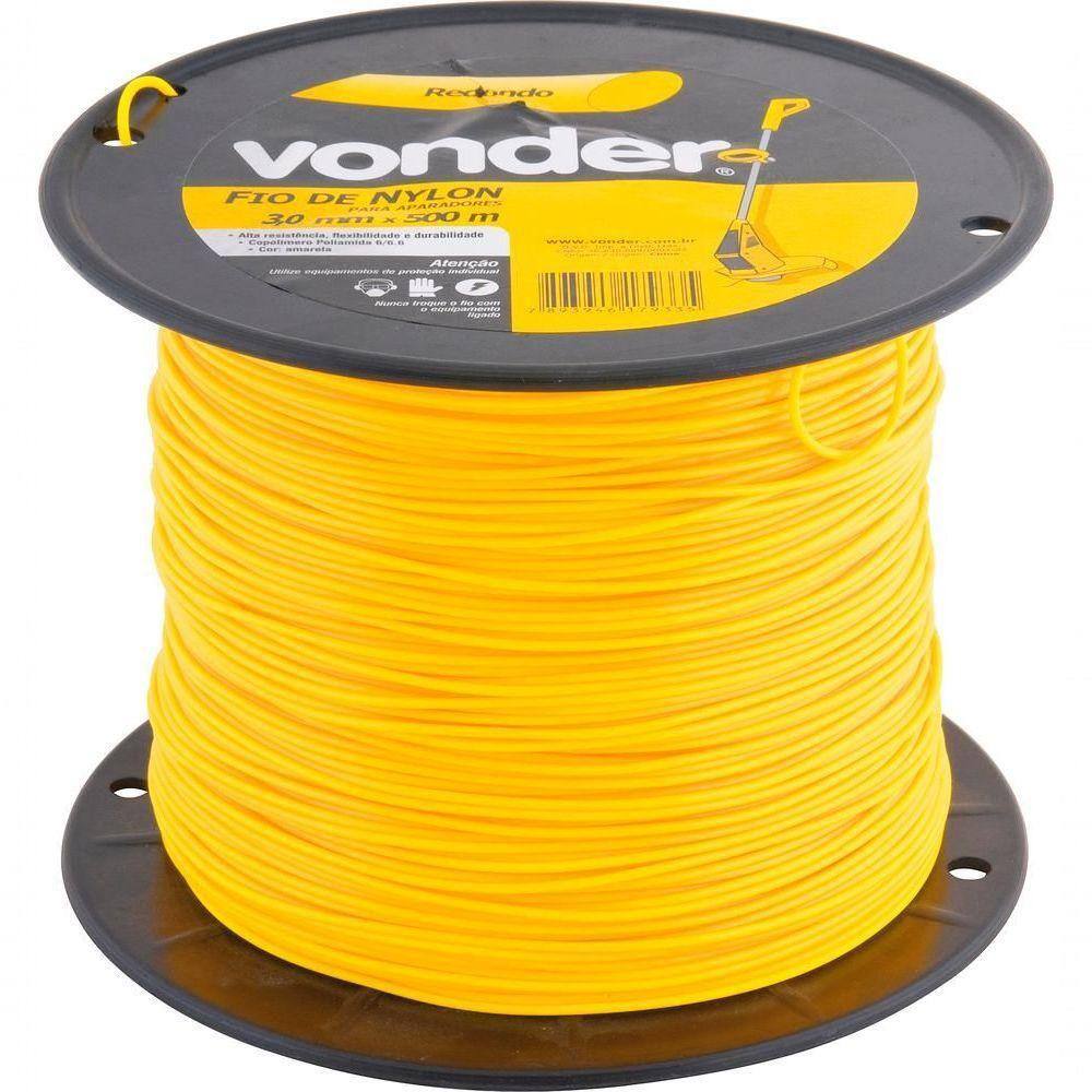 Fio De Nylon 3,0Mmx500M Redondo Para Roçadeiras E Aparadores