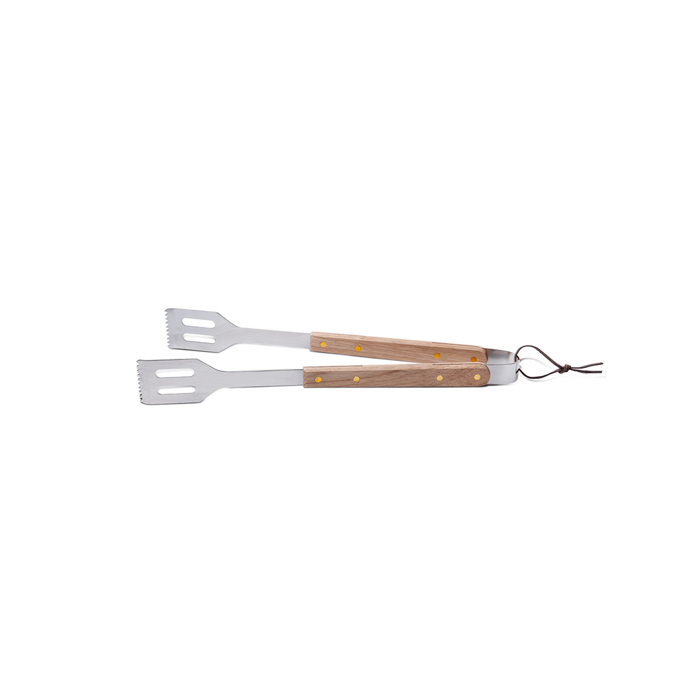 Pegador Para Churrasco Brinox 40 cm Em Aço Inoxidável E Cabo De Madeira