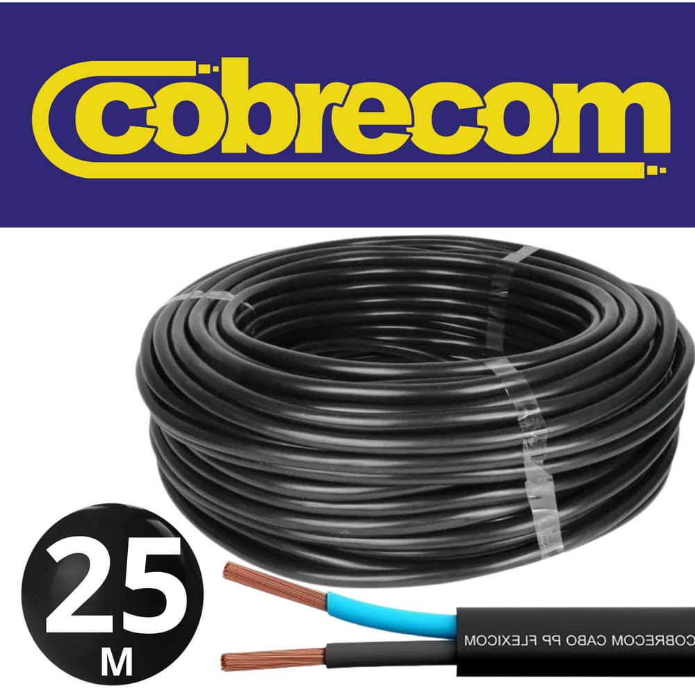 Cabo Pp 2 Vias Para Extensão 2x4,00mm Com 25 Metros