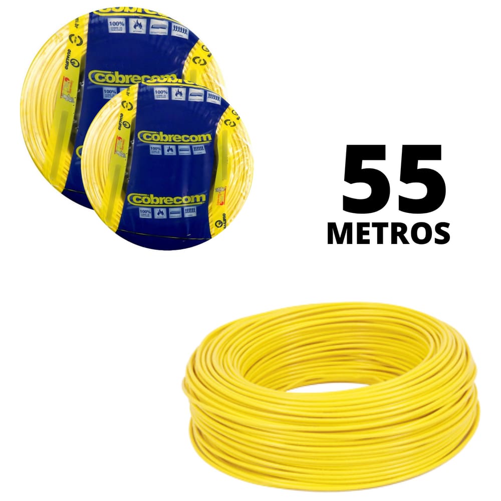 Cabo De Energia Fio De Cobre Antichamas 1,5mm Com 55 Metros