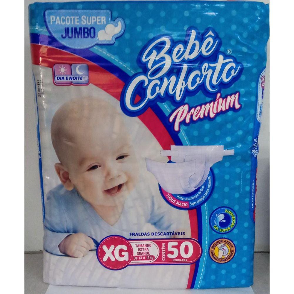 Fralda Inf Bebe Conforto Premium Jumbo Xg C/50