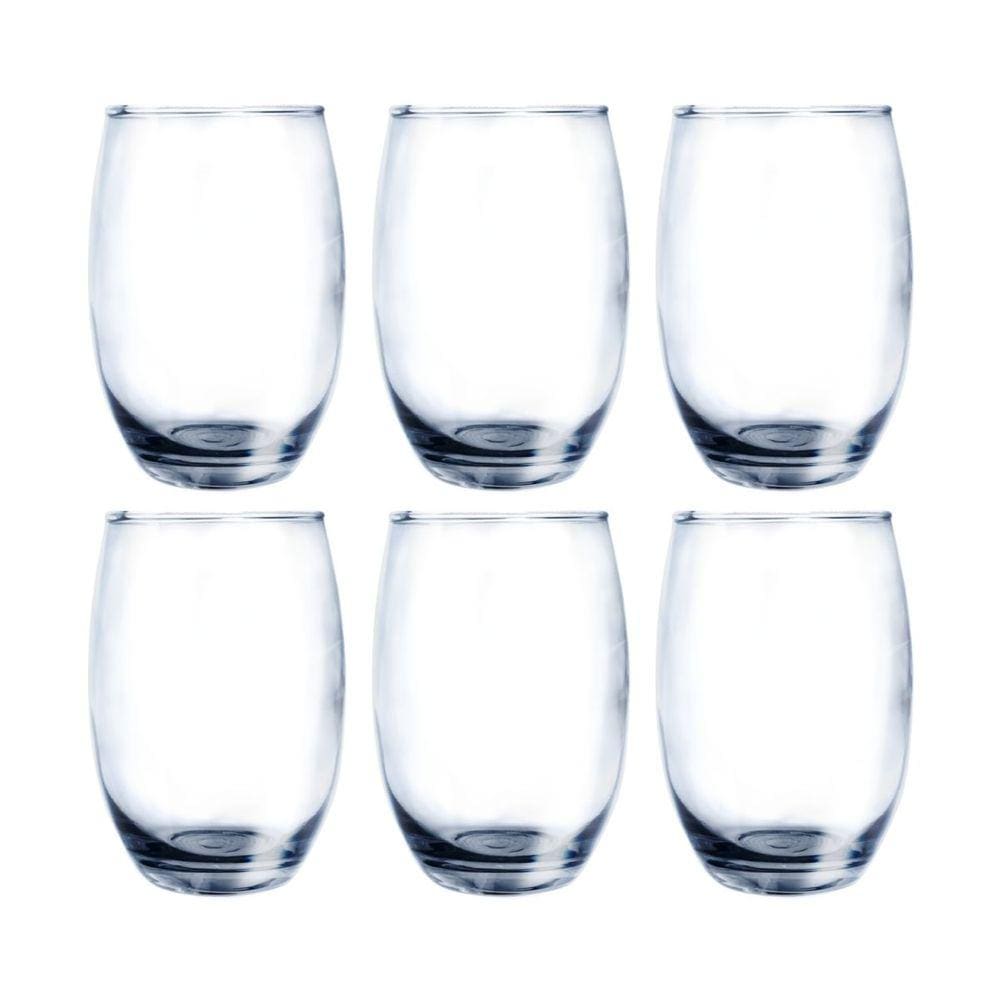 Conjunto 6 Copos Vidro Bellagio 450ml Grande Transparente