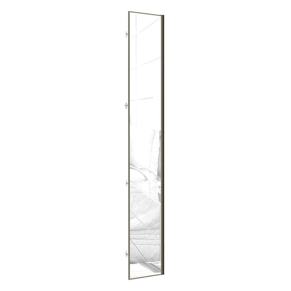 Porta Lateral Closet para Roupeiro 4 Portas com Espelho e Puxador Perfil Inox Luciane Móveis