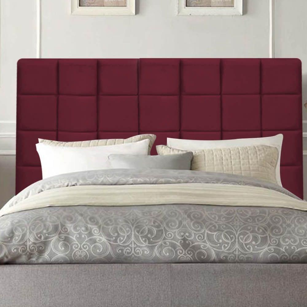 Cabeceira Clara 100cm Solteiro Suede Bordô