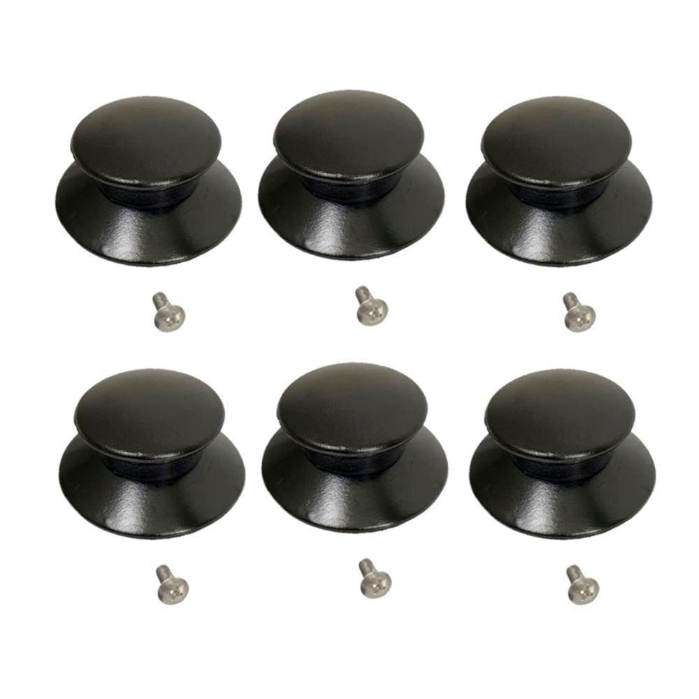 Kit 6 Pegador Puxador Panela Tampa Vidro e Ferro e Parafuso