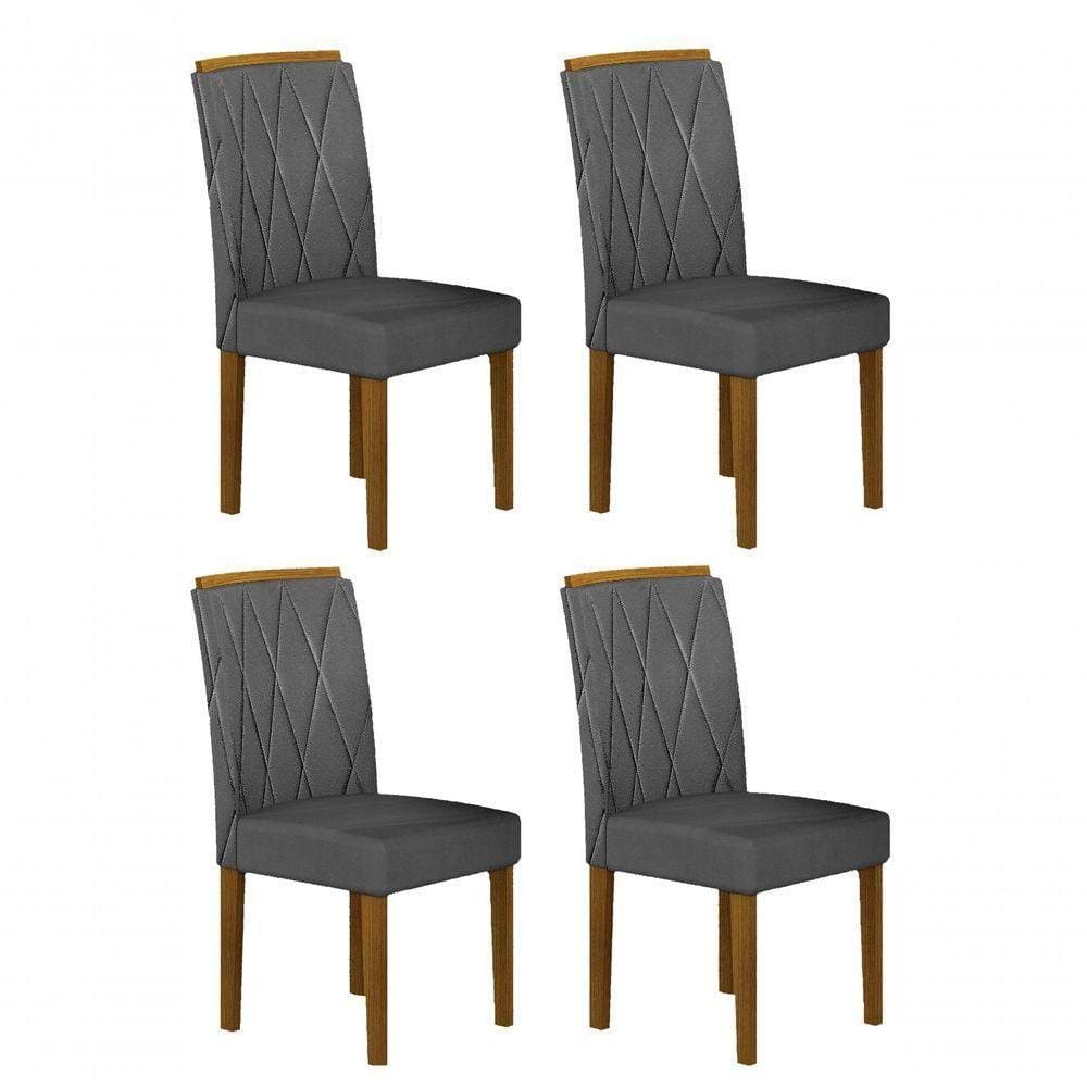 Kit 04 Cadeiras Sala De Jantar Lorena Mdf Moveis Leifer