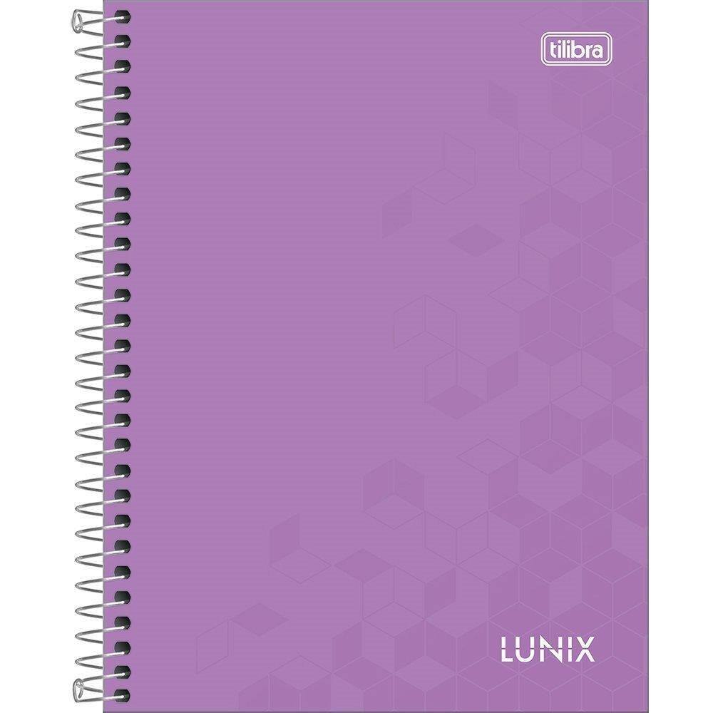 Caderno Espiral Tilibra Colegial Capa Dura Lunix 10 Matérias 160 Folhas - Embalagem com 4 Unidades