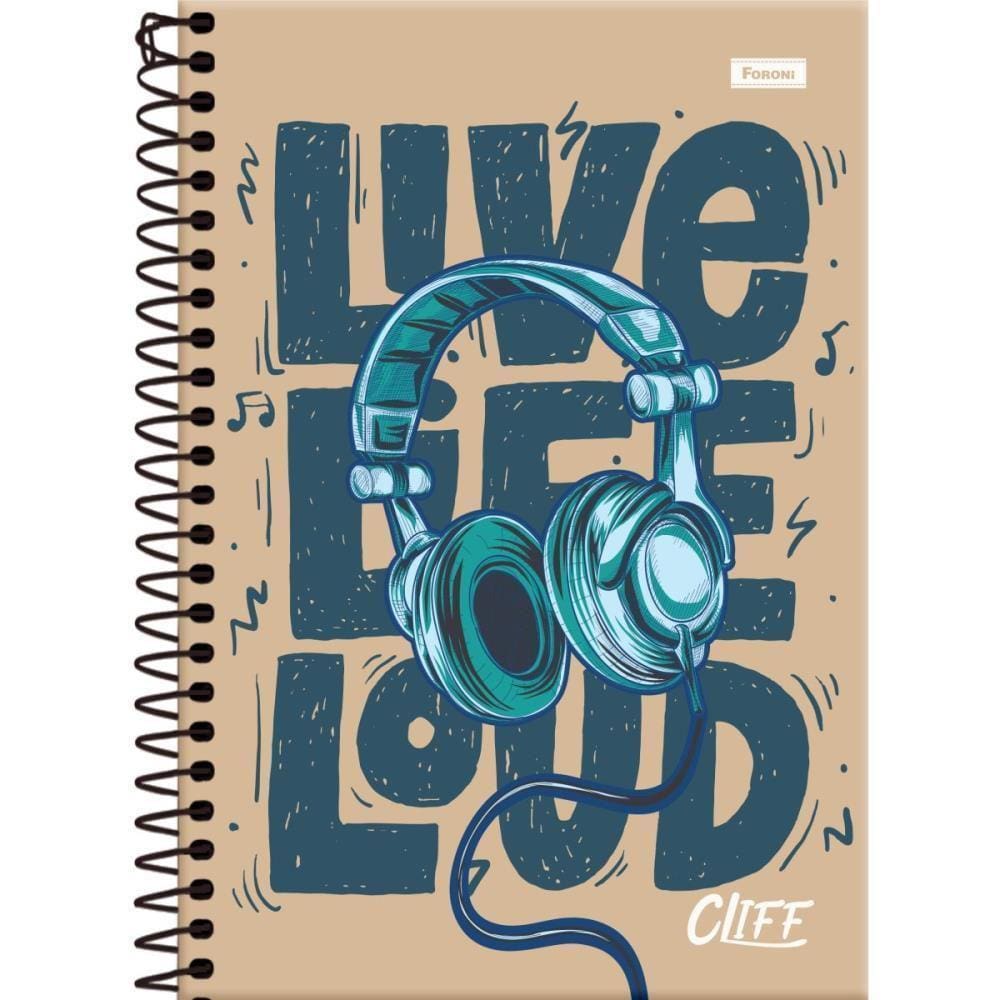 Caderno Espiral 1/4 Capa Dura Cliff Masculino 80Fls.