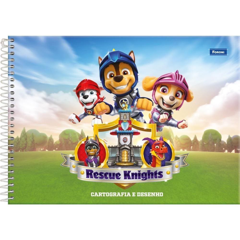 Caderno Desenho Univ Capa Dura Patrulha Canina 80Fls.