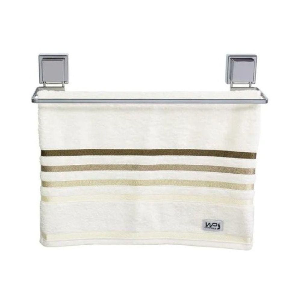 Toalheiro Duplo Fixação Ventosa Suporte Porta Toalha Cromado