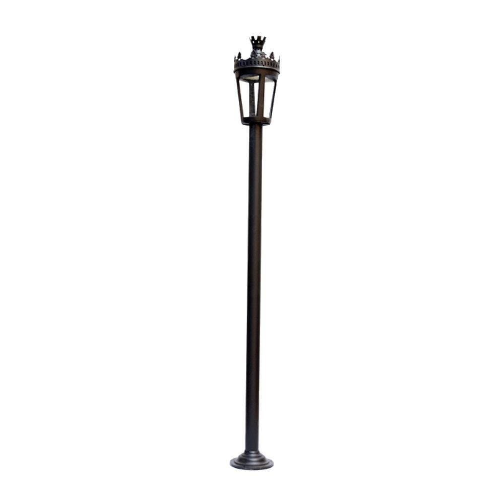 Poste Colonial De Jardim Ouro Preto Led De Alumínio 372Cm