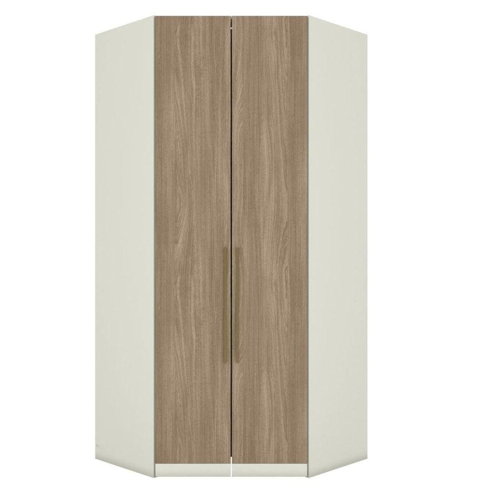 Guarda Roupa de Canto Modulado com LED 2 Portas 3 Gavetas Predileto Henn Areia HP/Jequitibá