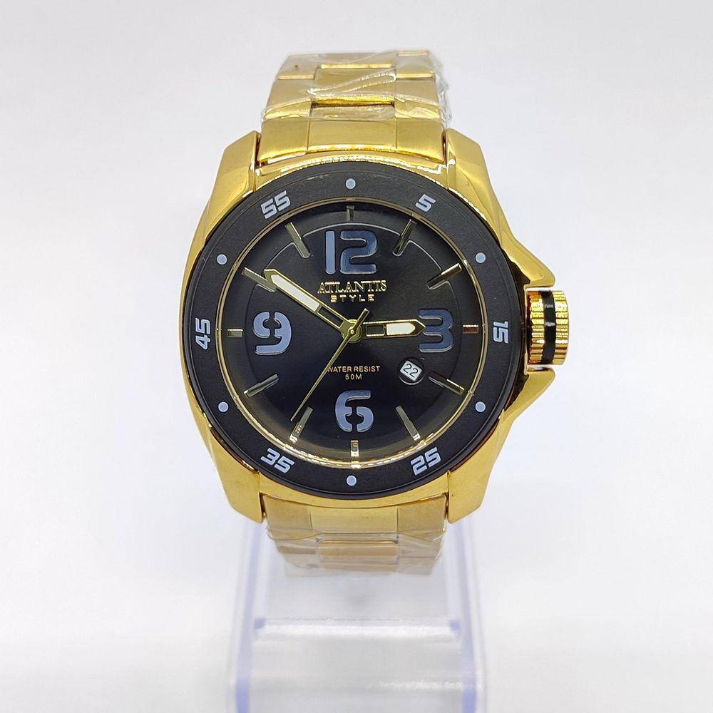 Relogio Atlantis G3216 Dourado Analógico Resistente | Extra