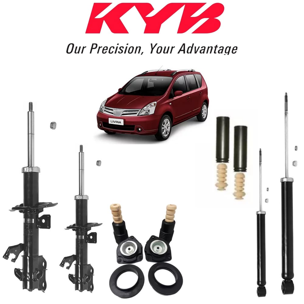 04 Amortecedor Kayaba Novo Dianteiro+Traseiro+Kit Completo Livina 1.6 16v 2012