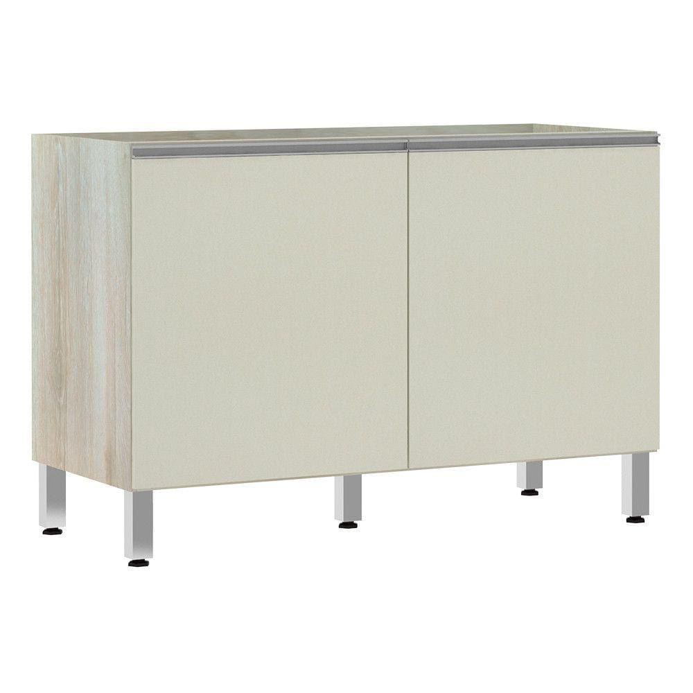 Balcão de Pia sem Tampo para Cozinha 120cm 2 Portas Lis Luciane Móveis