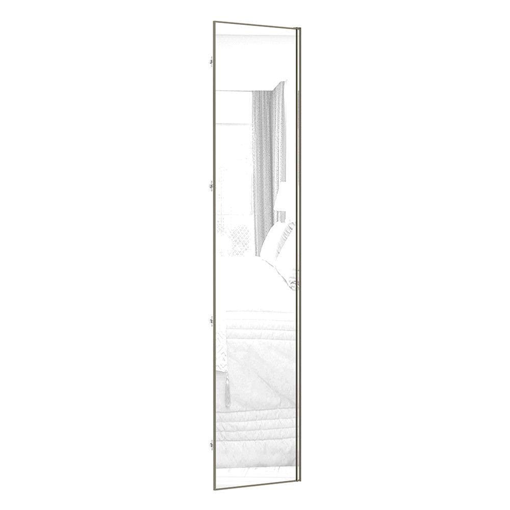 Porta para Closet com Espelho Individual 50cm com Puxador Perfil Inox Luciane Móveis