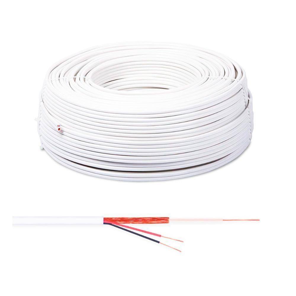 Cabo Coaxial Para Cftv Bipolar 0,4Mm X 2,5Mm 100 M Megatron