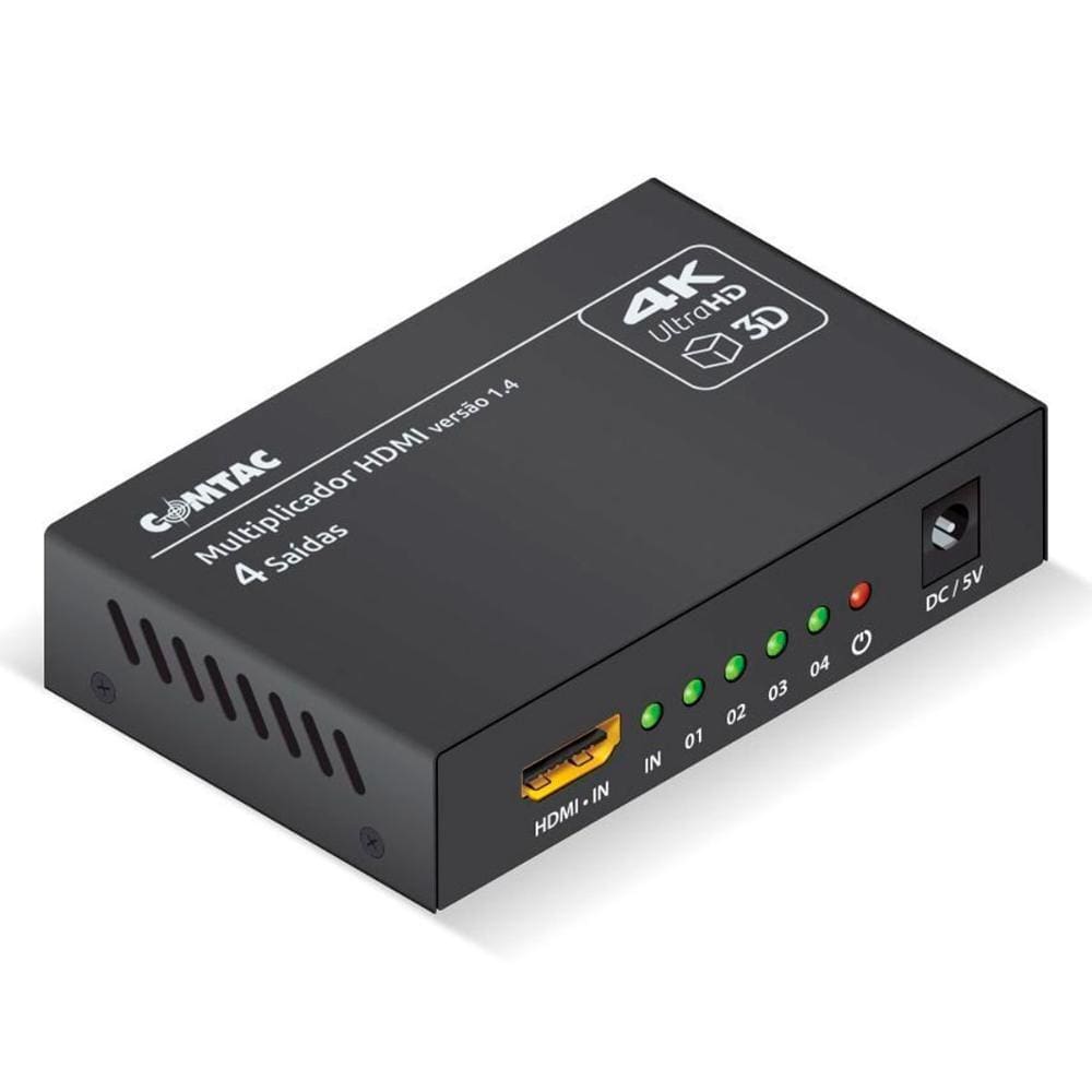 Multiplicador De Vídeo Hdmi 4K - Com 4 Saídas - Comtac 9378