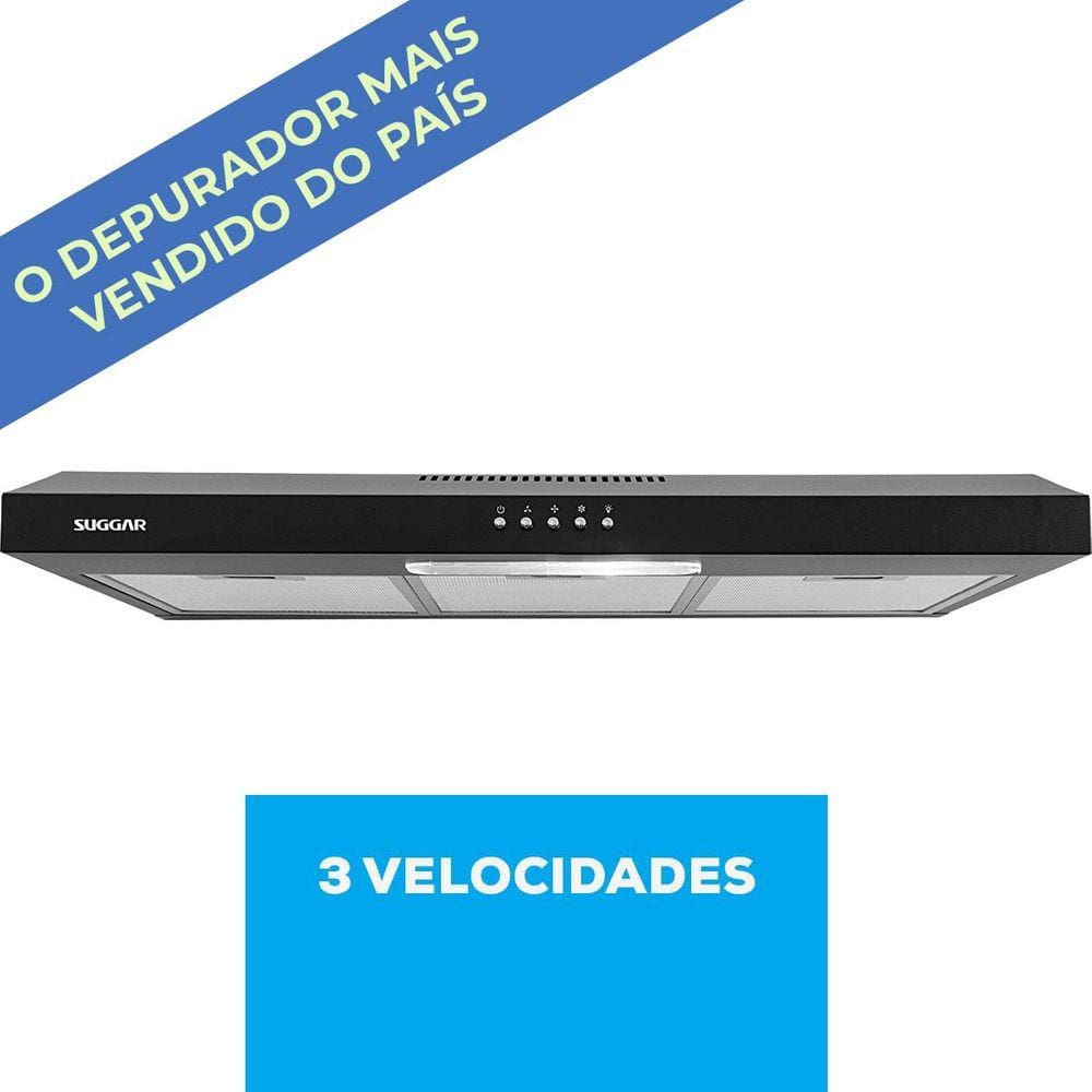 Depurador e Exaustor de ar Slim 80 Cm Preto Suggar