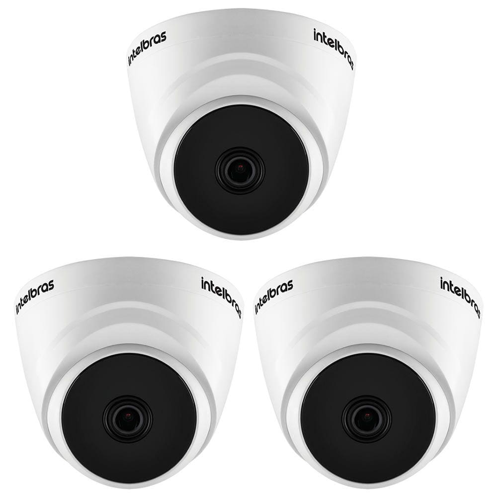 Kit 3 Câmeras Multi HD 2 Megapixels 2.8mm 20m VHD 1220 D G7 Intelbras