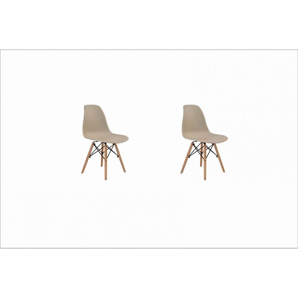 Conjunto 2 Cadeiras Eiffel PP Base Madeira Rivatti Nude
