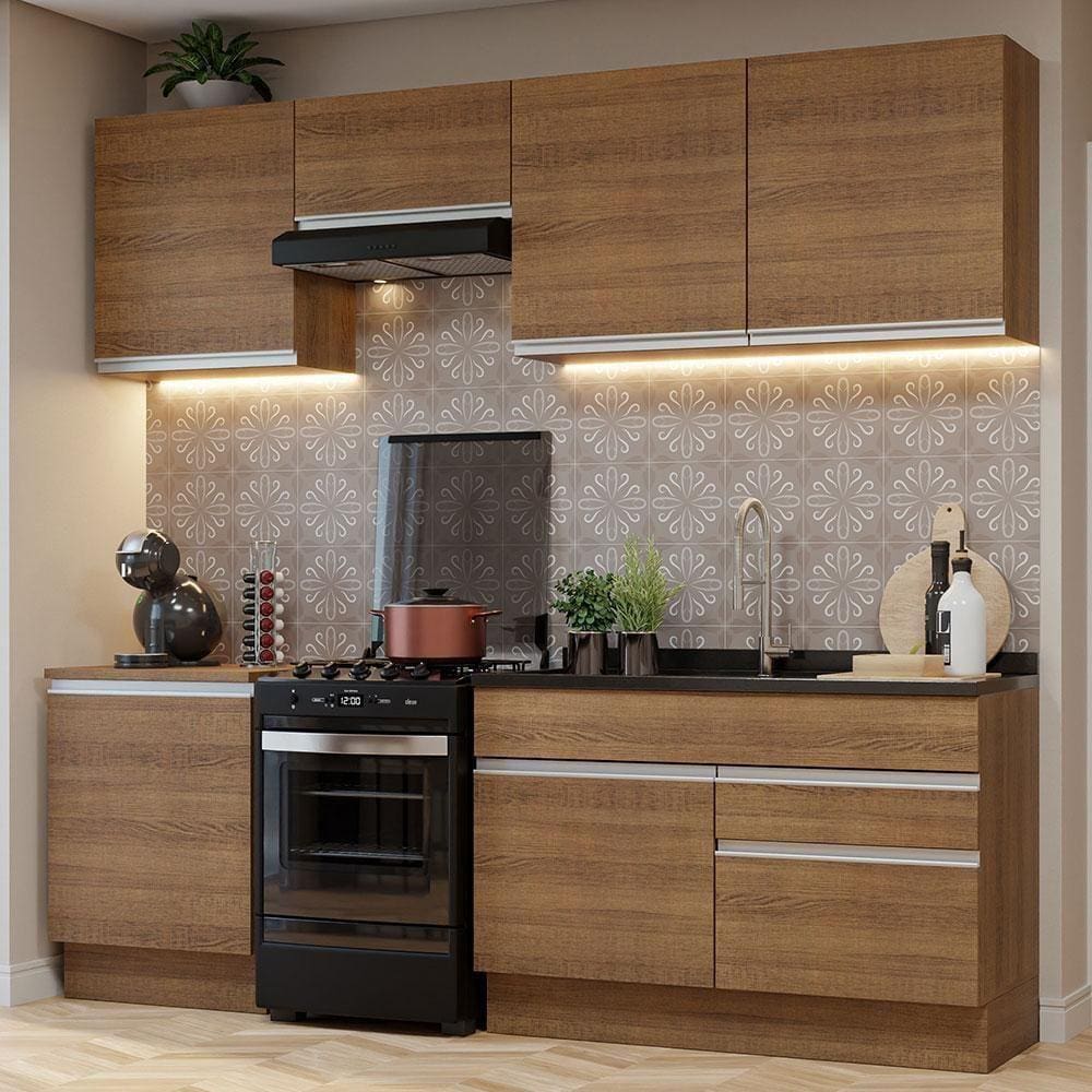 Armário De Cozinha Completa 240Cm Rustic Glamy Madesa