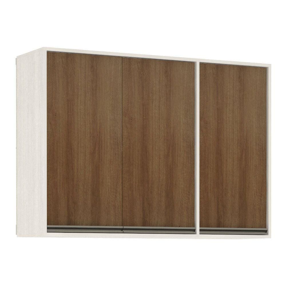 Armário Aéreo de Cozinha 120 cm 3 Portas 5 Prateleiras Linea Luciane Móveis