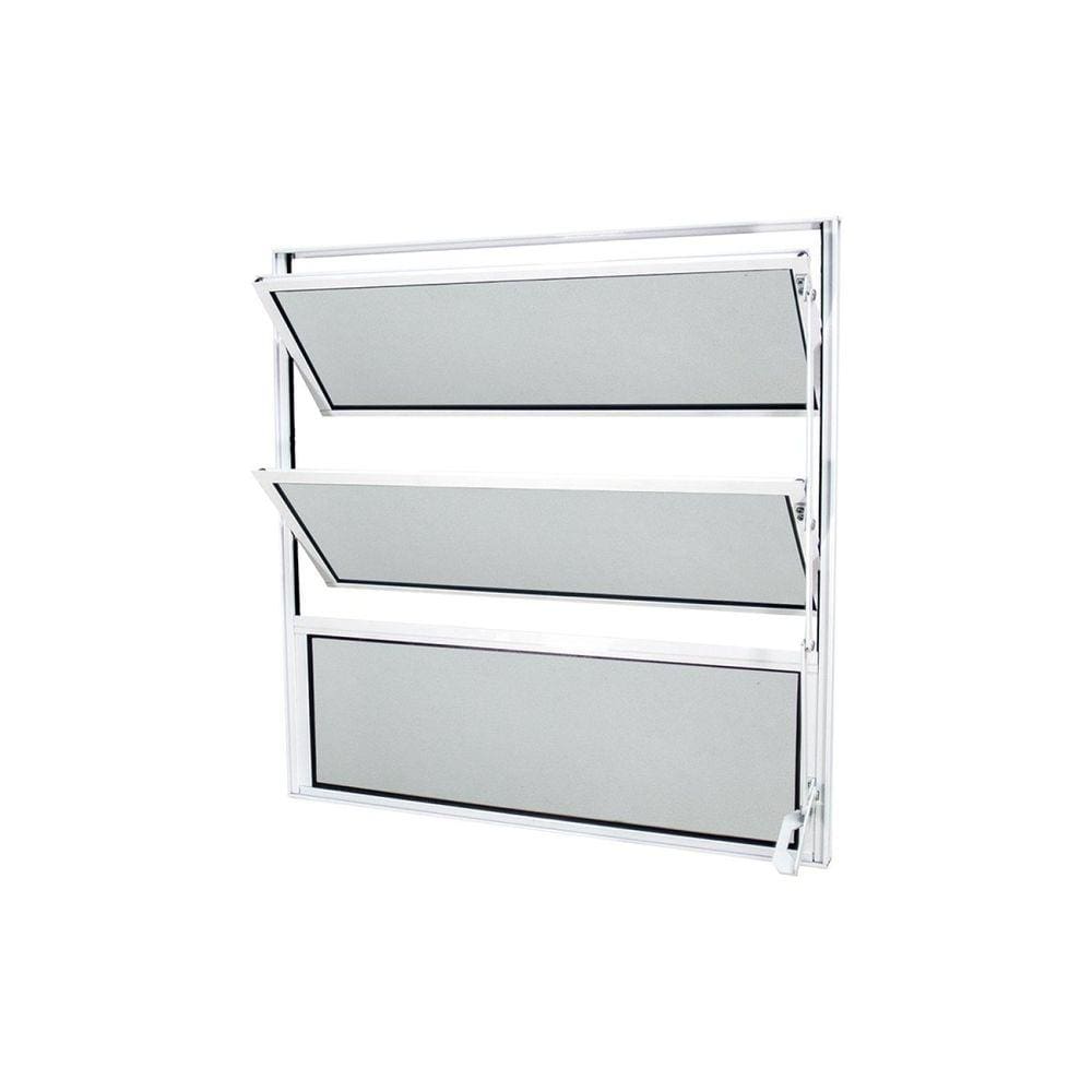 Janela Basculante Abertura Central Exclusivo 1 Seção Vidro Mini Boreal 50x50cm CRV Portas e Janelas