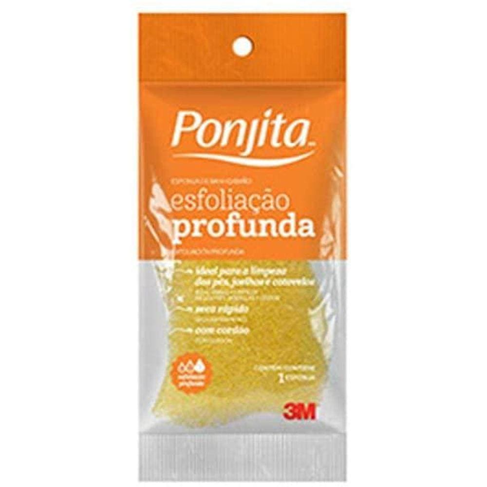 Esponja De Banho Esfoliação Profunda Ponjita Amarelo