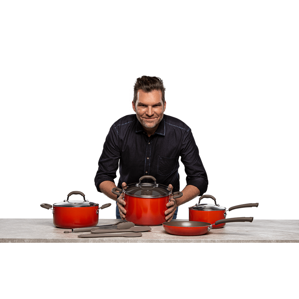 Jogo de Panelas Brinox Carlos Bertolazzi 7 peças Laranja