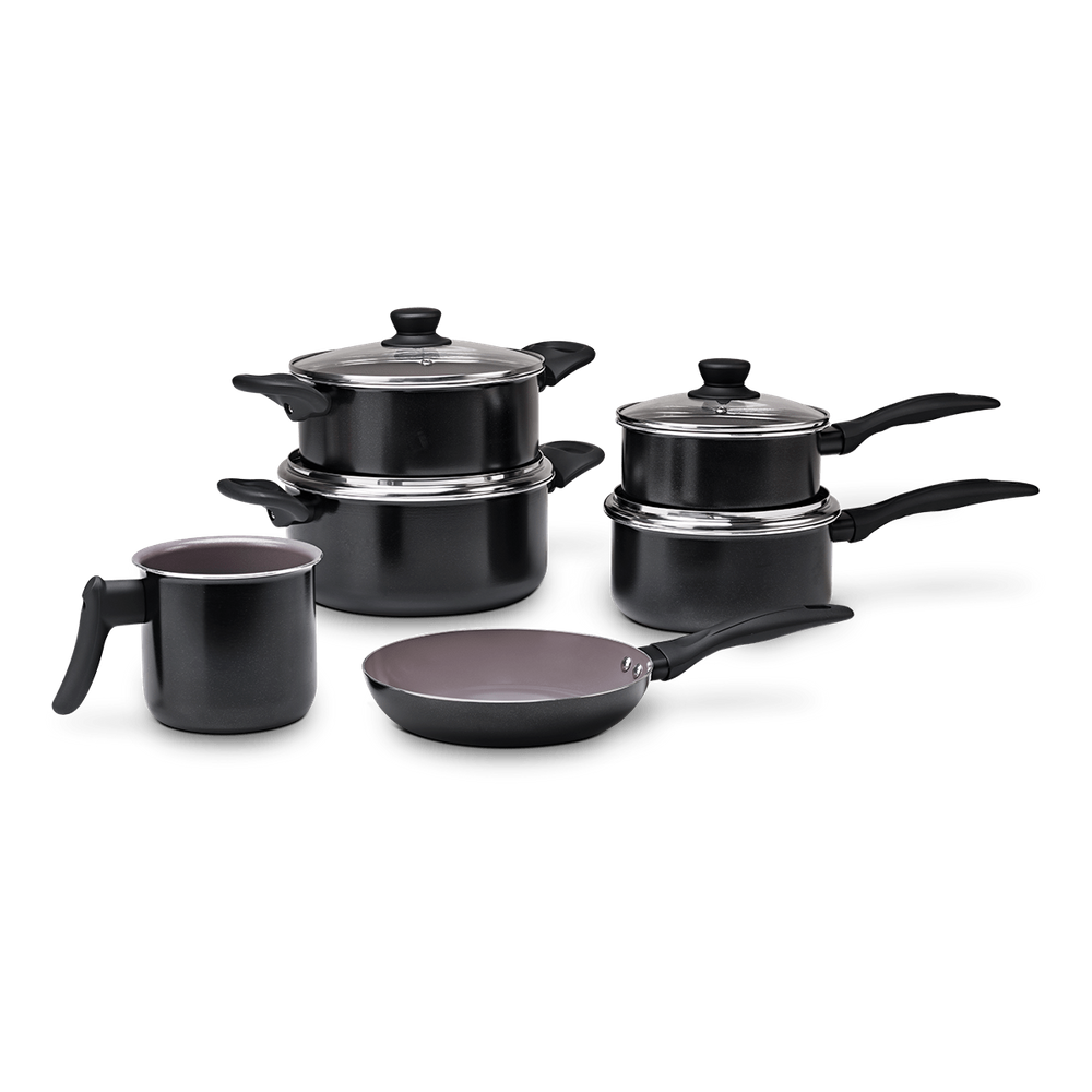 Jogo De Panelas Brinox Tulip Antiaderente 6 Peças Preto