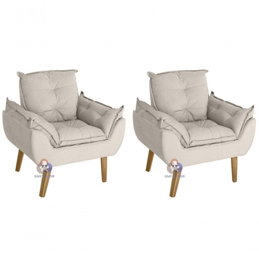 Kit 02 Poltrona Opala Bege Claro