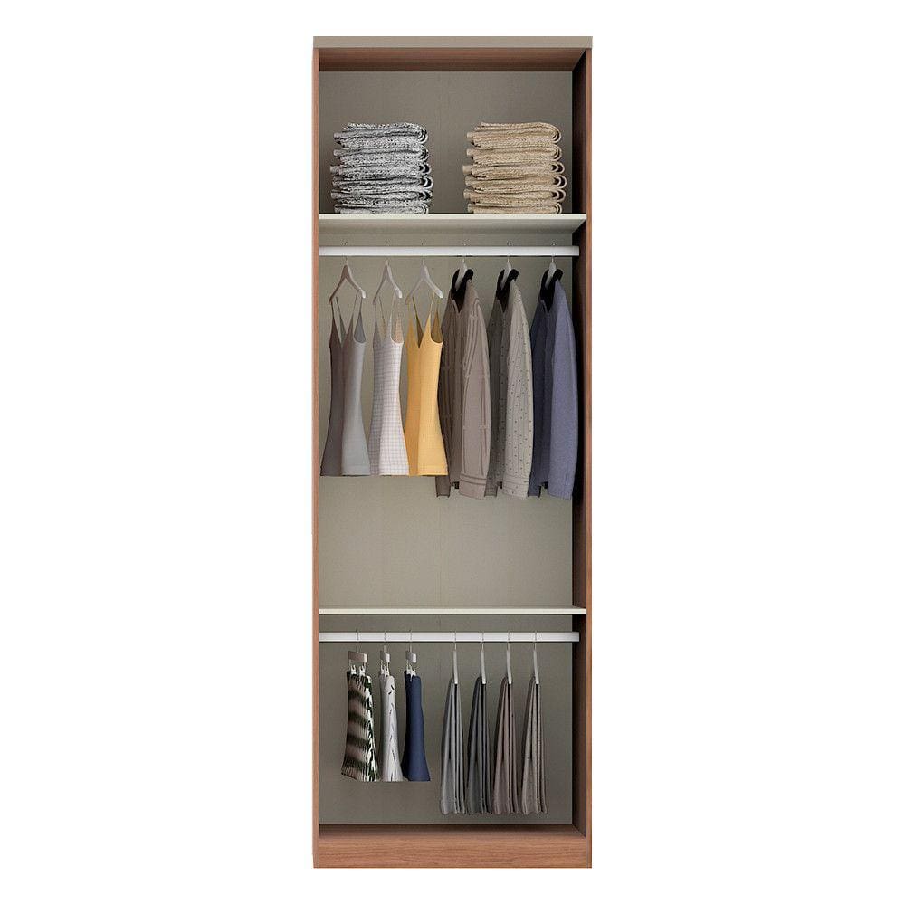 Guarda Roupa Closet sem Porta 79cm 2 Cabideiros, Prateleira e Maleiro Connect Luciane Móveis