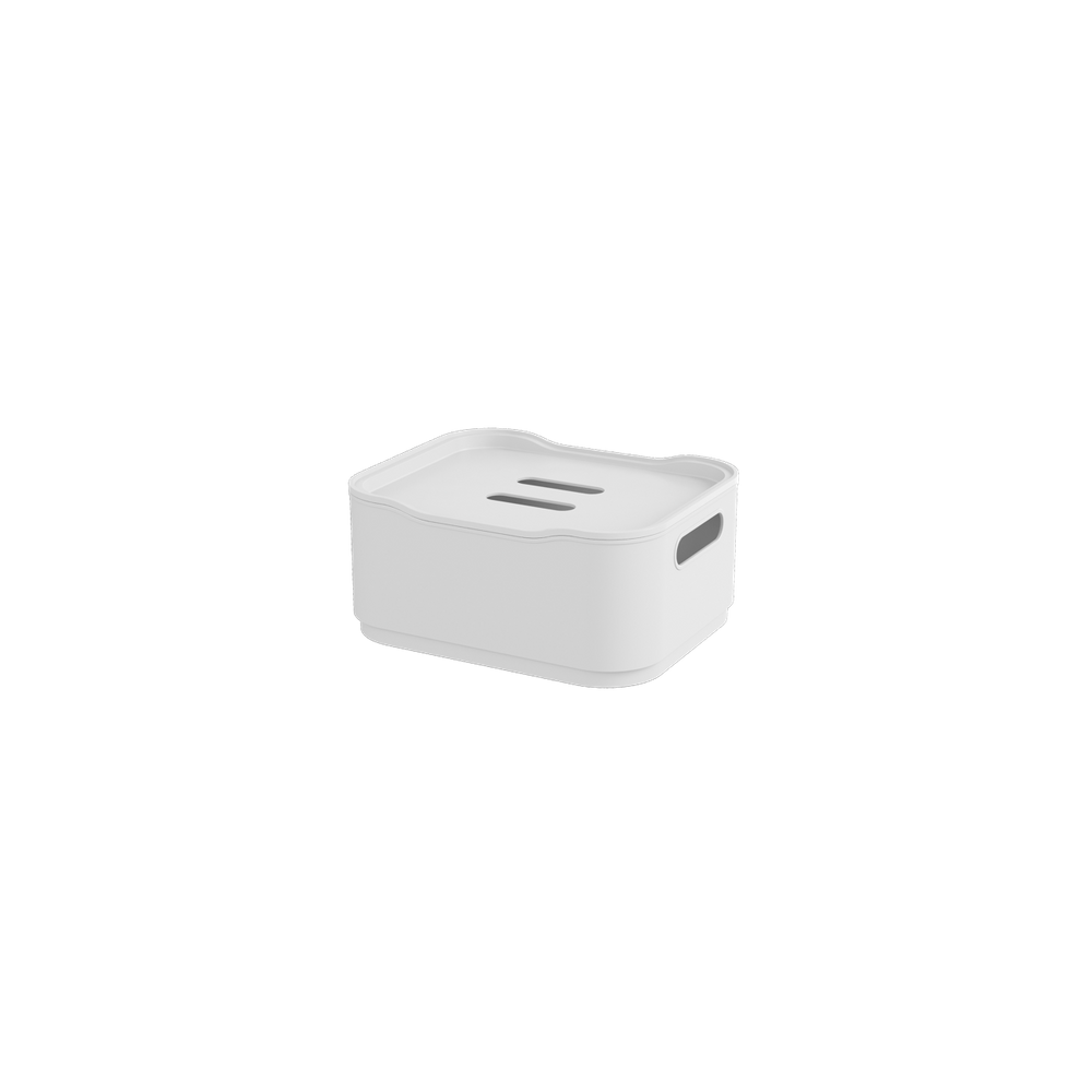 Cesta Organizadora com Tampa Pequena Coza Fit 18,5 x 15 x 8,3 cm Branco
