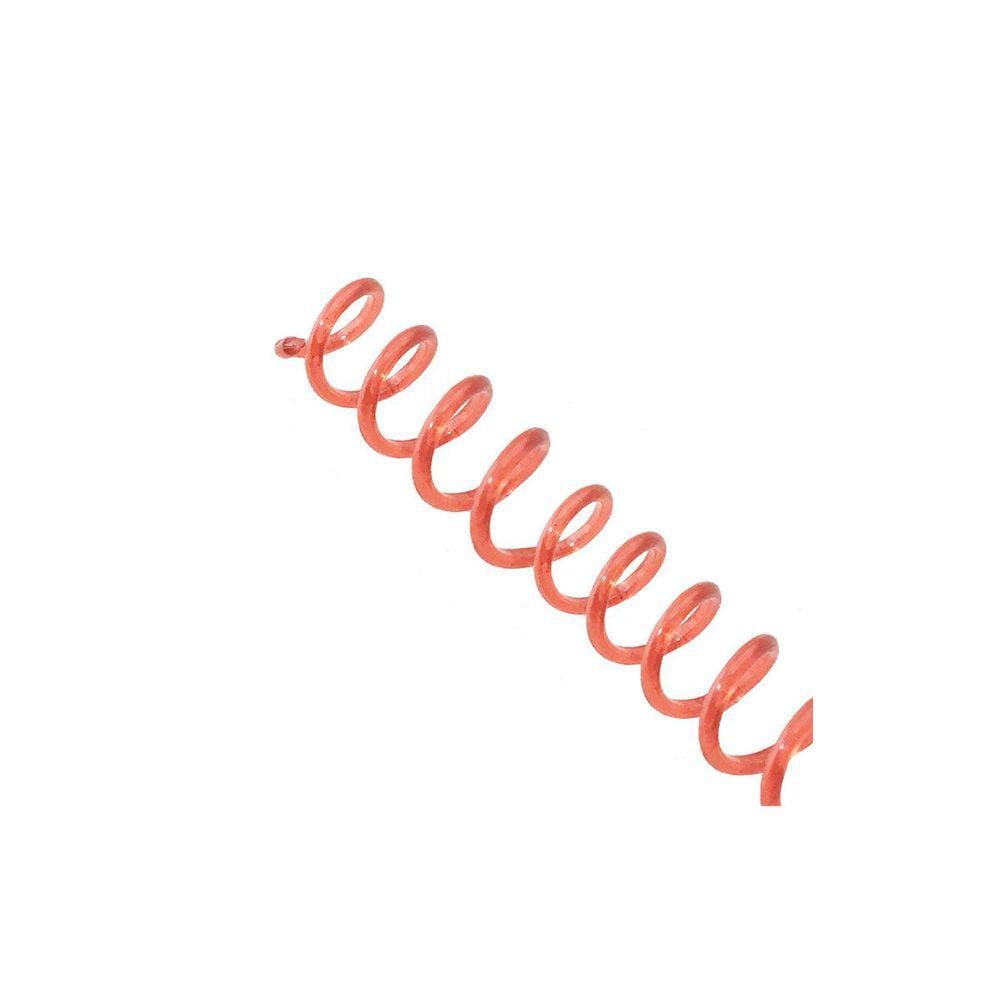 Espiral para Encadernação Vermelho Transparente 17mm 100 Folhas 100 und
