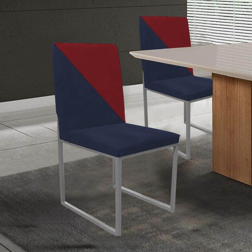 Cadeira Stan Duo Sala De Jantar Azul Marinho E Vermelho