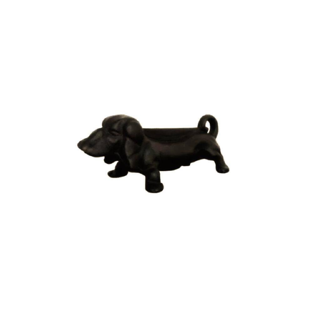 Capacho Formato Cachorro Ferro Fundido Cor Preto 38x14cm