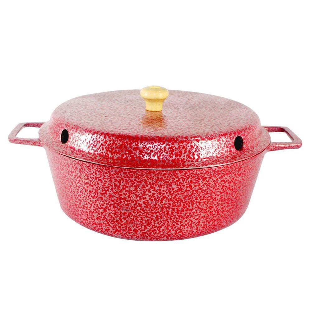 Forma para Bolo Craqueada com Cone Alumínio Fundido Vermelha 26cm