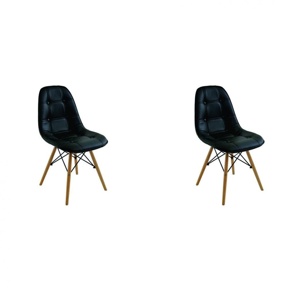 Conjunto 2 Cadeiras Botone Eiffel Rivatti Preto