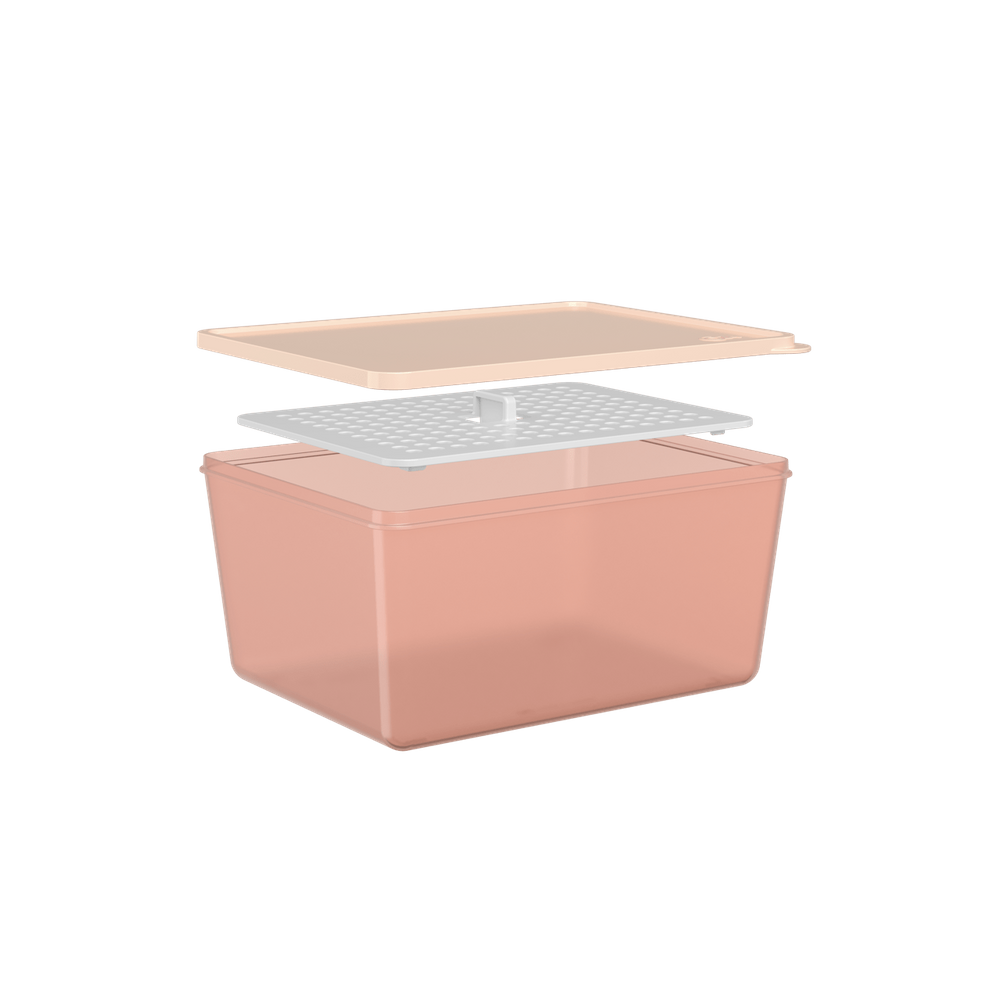 Pote Com Grade Coza Basic 2,2 Litros Rosa Blush