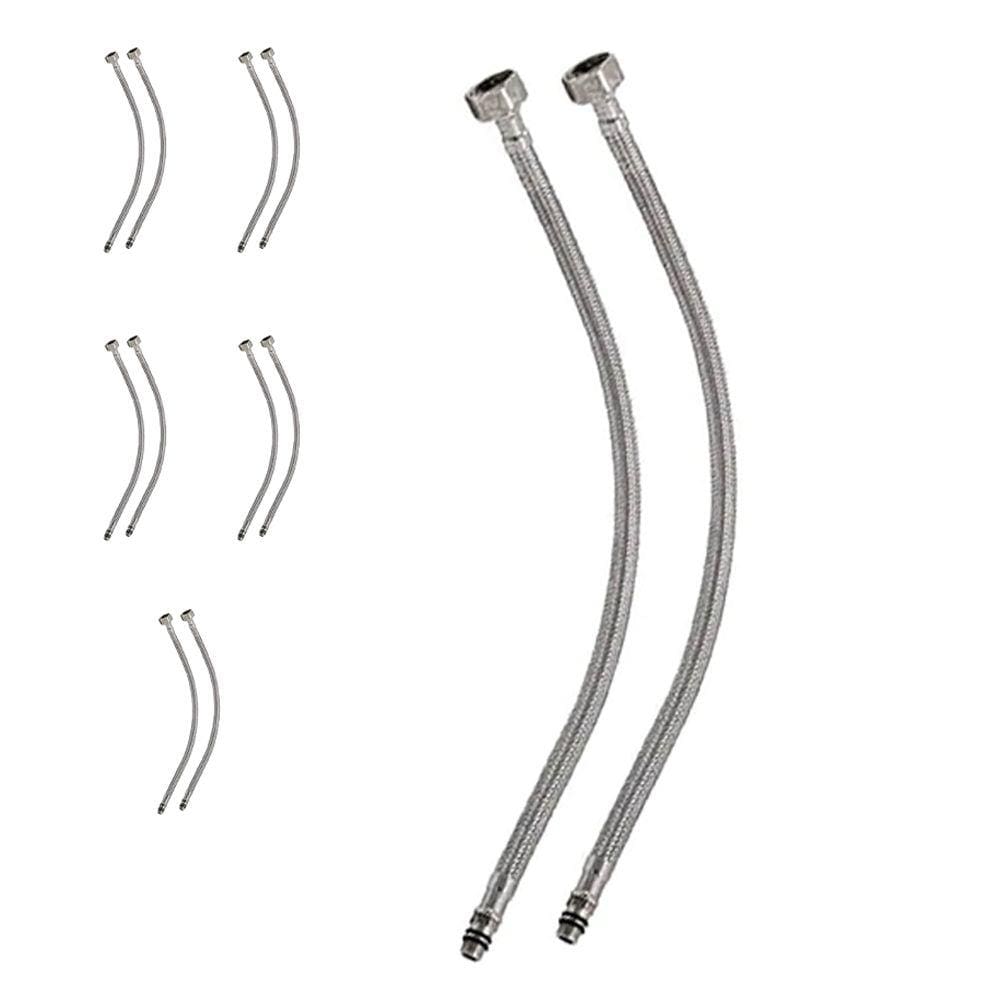 Engate Rabicho Monocomando Misturador 80cm Kit 5 Unidades Par Flexível Mangueira Torneira Água Quente Fria Par Banheiro Cozinha