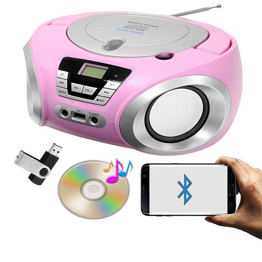 Cd Player Megastar Mp-1842Bt Bluetooth Usb / Cd / Fm Rosa