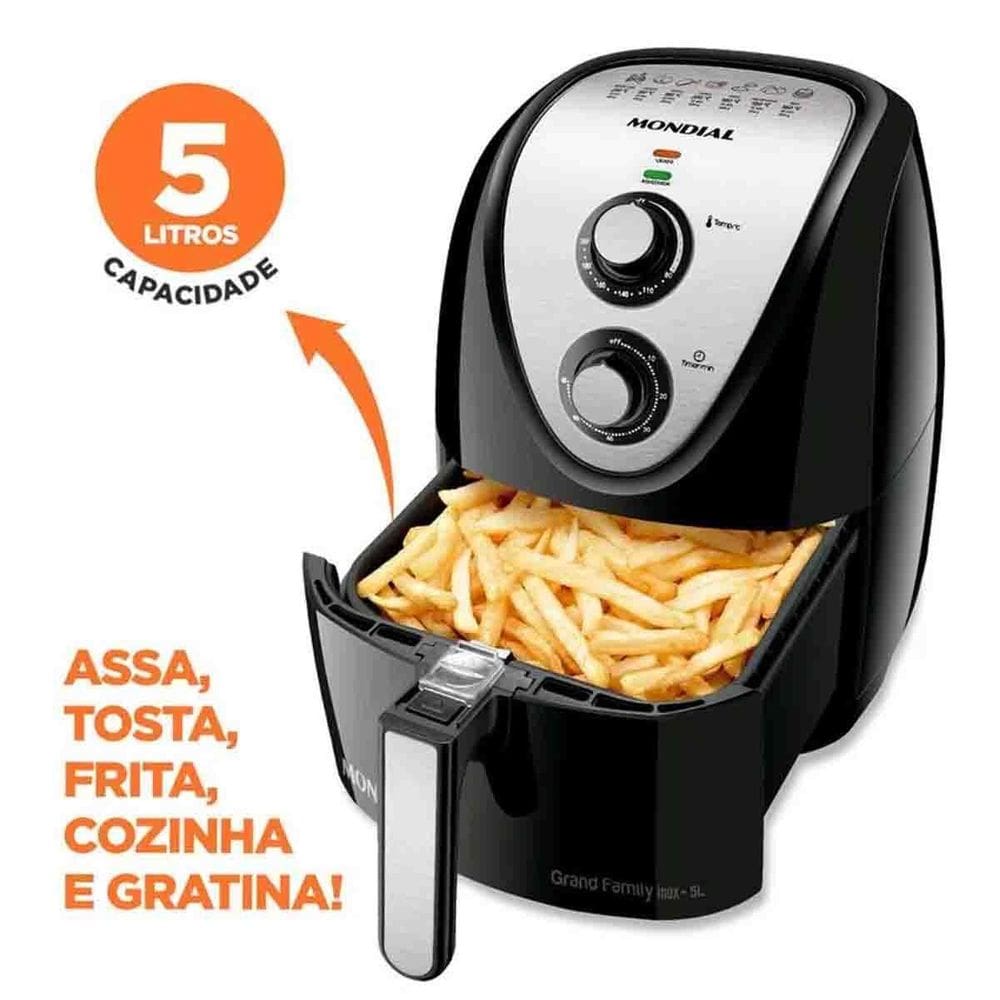 Fritadeira Sem Oleo Air Fryer Mondial 5Litros