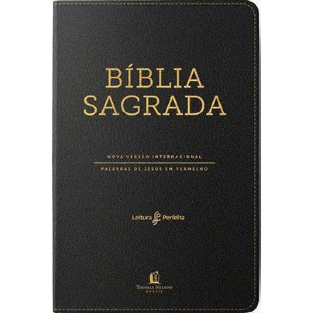 Bíblia Nvi, Couro Soft, Preto, Letras Vermelhas, Índice De Dedo, Leitura Perfeita