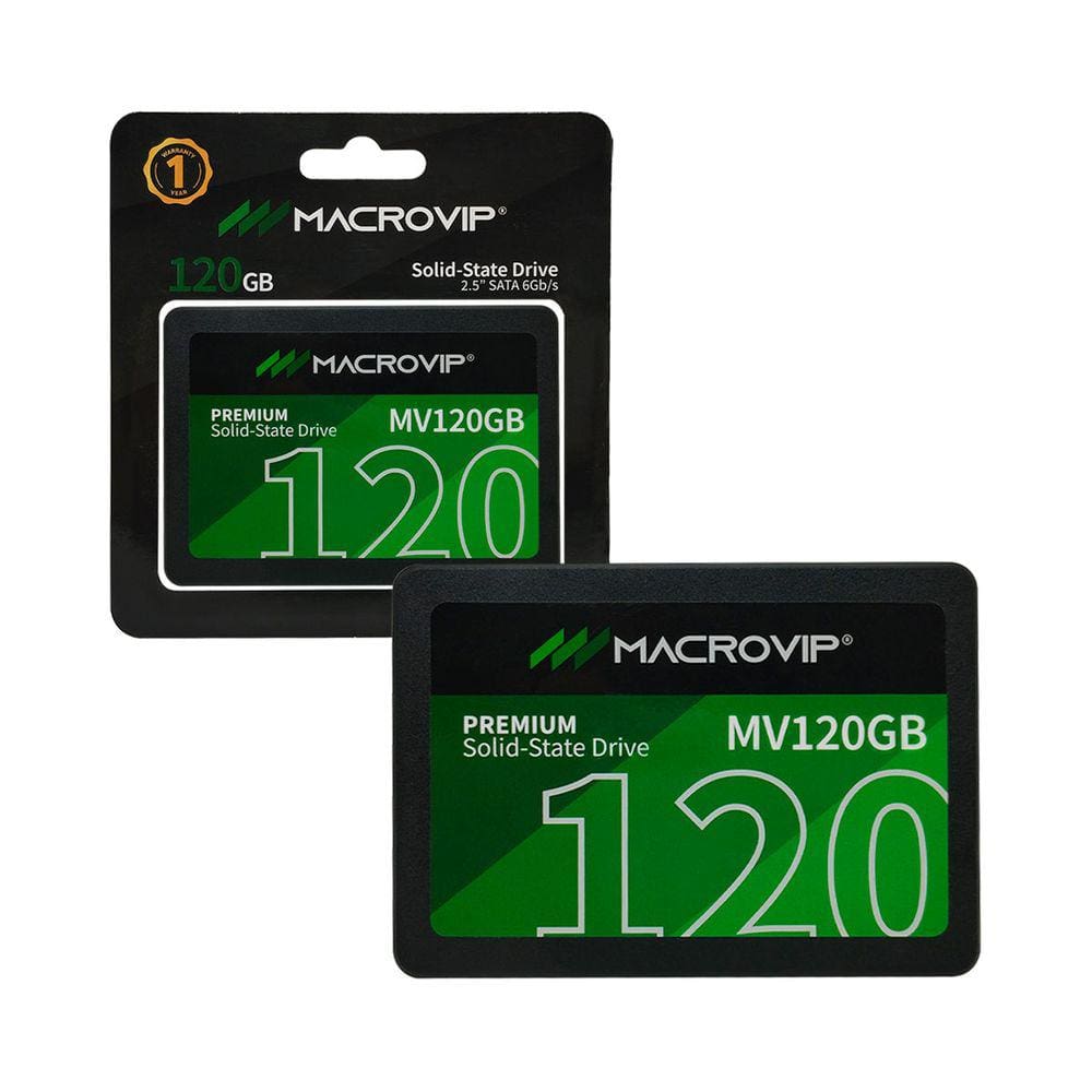 SSD 120GB Macrovip, SATA 3 (6Gb/s), 2.5”, Leitura 520MB/s, Gravação 450MB/s - MV120GB