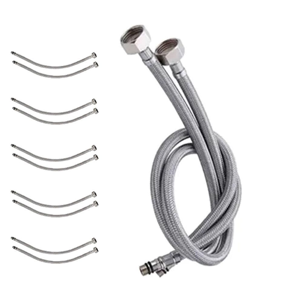 Engate Rabicho Mangueira Monocomando Kit 5 Unidades Flexivel Torneira Misturador Agua Quente Fria Pia Banheiro Cozinha
