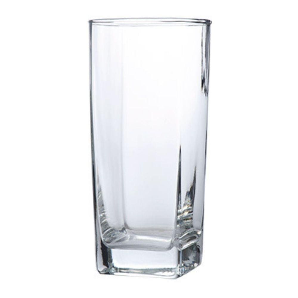 Conjunto Com 24 Copos Vidro Bali Quadrado 320ml Transparente
