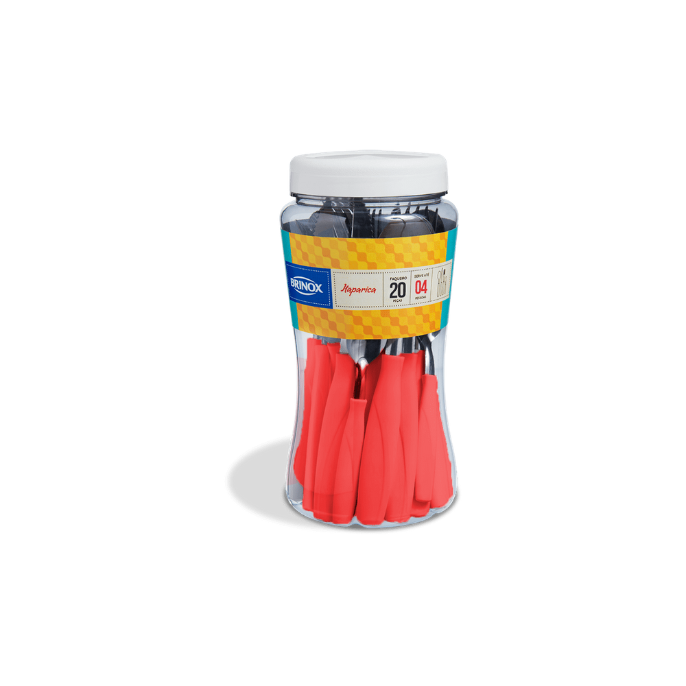 Faqueiro Brinox Itaparica 20 Peças Vermelho