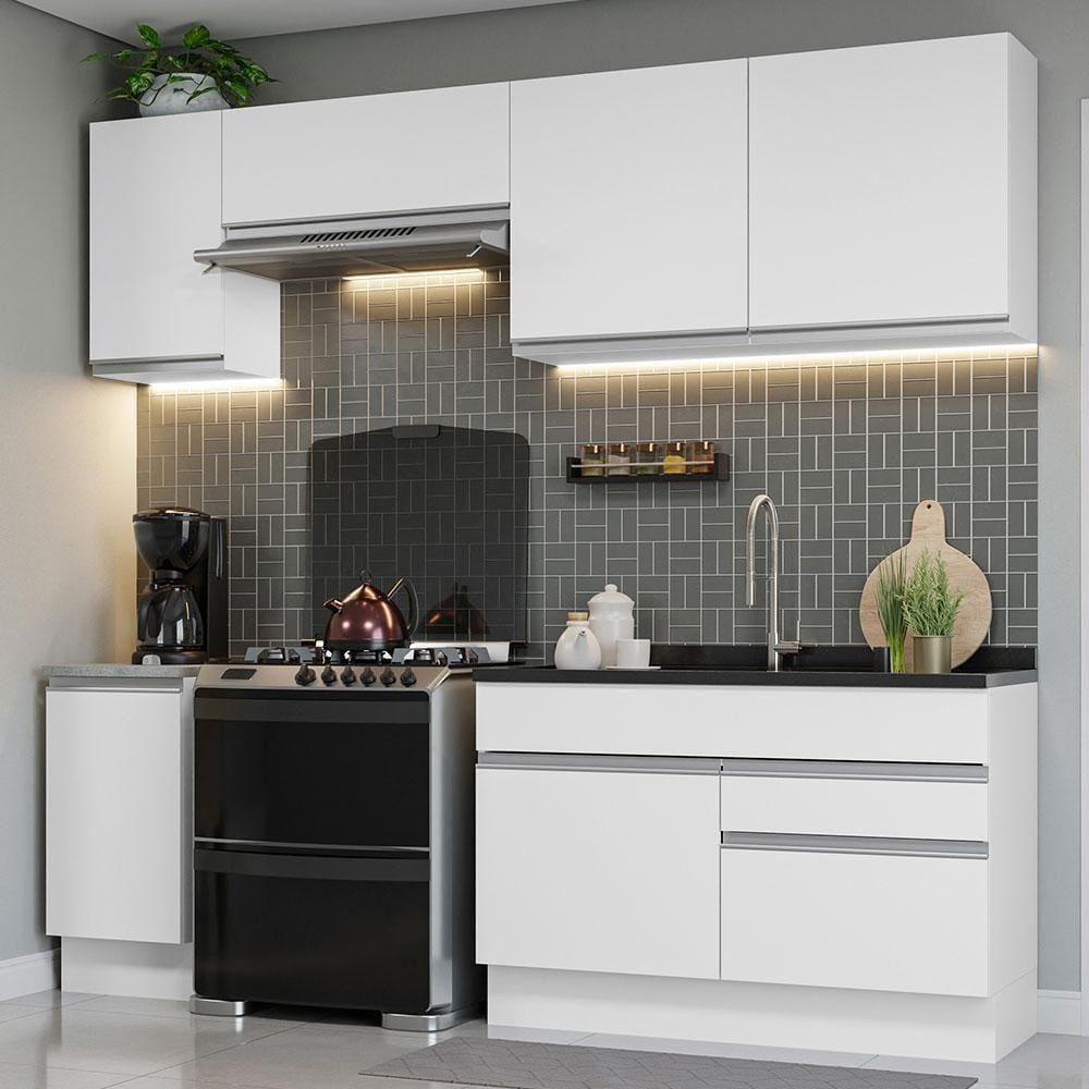 Armário De Cozinha Completa 240Cm Branco Madesa